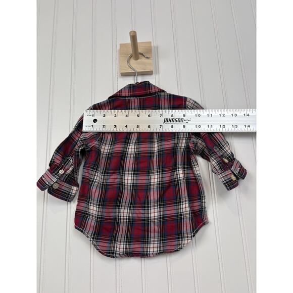 Gap Baby Button Down 3-6M Plaid Multicolor Long Sleeve Shirt with Pockets #152 - Picture 14 of 14